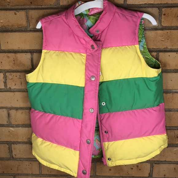 Lilly Pulitzer puffer vest sz 10-12 Girls/S Women - Picture 2 of 8